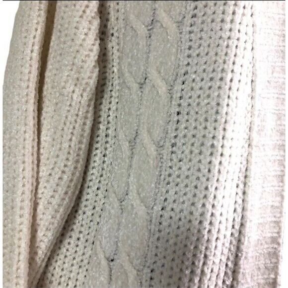 Ivory Chenille Knit Open Front Long Cardigan - Picture 6 of 10